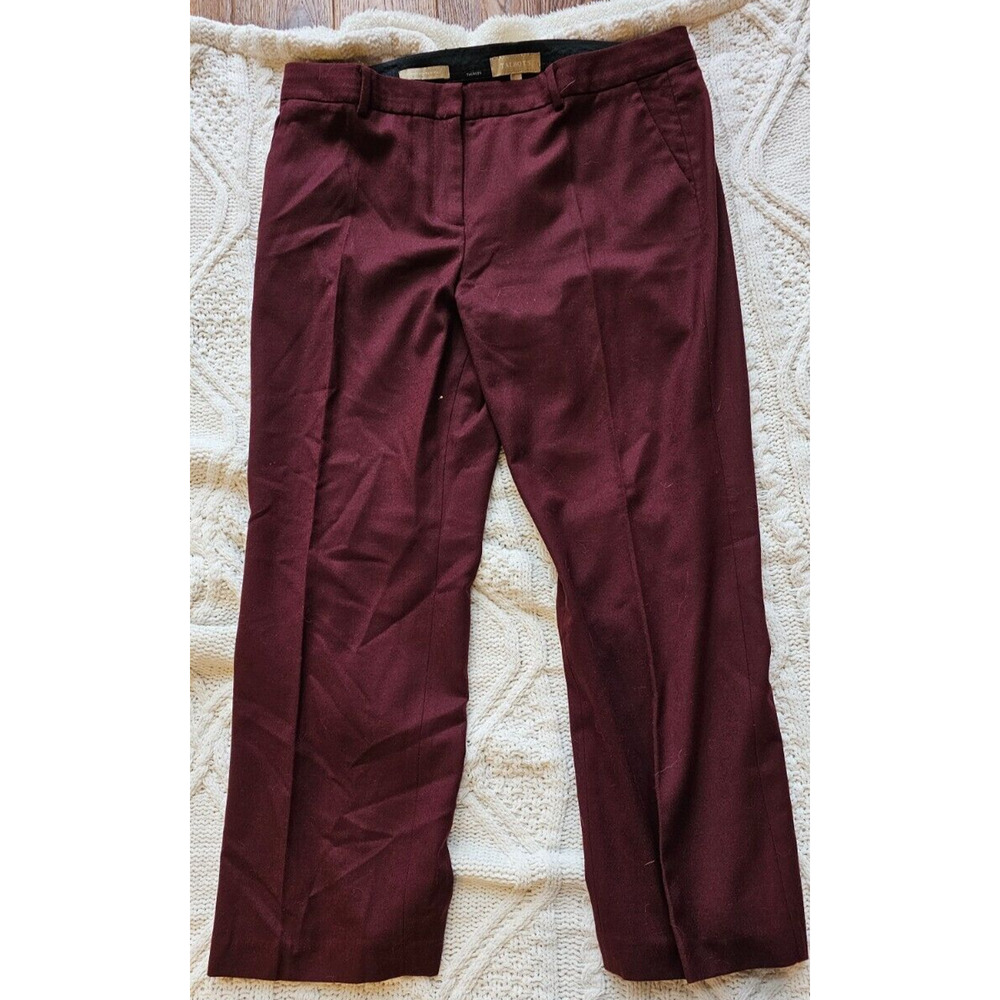 Talbots Sz 16P Burgundy‎ Virgin Wool Dress Pants Italian Woven Women 16 Petite